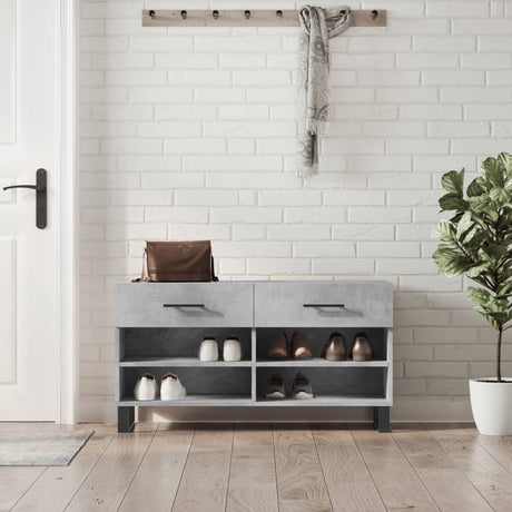Vidaxx banc à chaussures 102x35x55 cm bois d'ingénierie béton gris