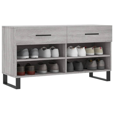 Vidaxx banc à chaussures 102x35x55 cm bois d'ingénierie gris couleur chêne sonoma