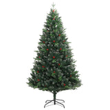 Vidaxl Kunstkerstboom avec des charnières et des baies rouges 210 cm