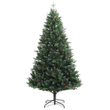 Vidaxl sapin de Noël artificiel avec charnières et baies rouges 240 cm