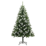Vidaxl kunstkerstboom avec des charnières et neige 180 cm