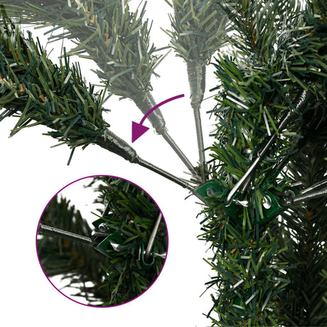 VidaXL Sapin de Noël artificiel avec charnières et support 180 cm vert