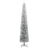 Vidaxx sapin de Noël artificiel étroit avec support et neige 300 cm PVC