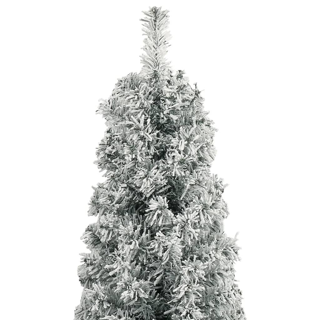 Vidaxx sapin de Noël artificiel étroit avec support et neige 300 cm PVC