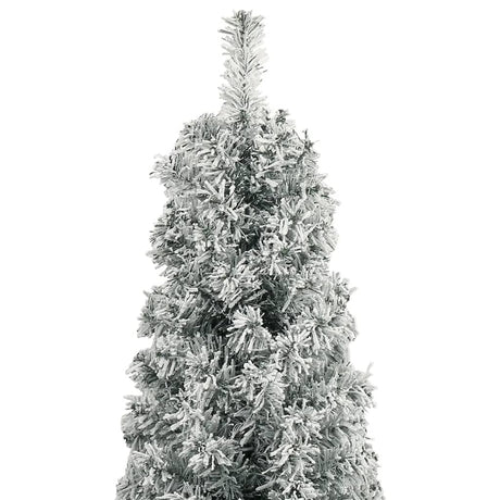 Vidaxx sapin de Noël artificiel étroit avec support et neige 300 cm PVC
