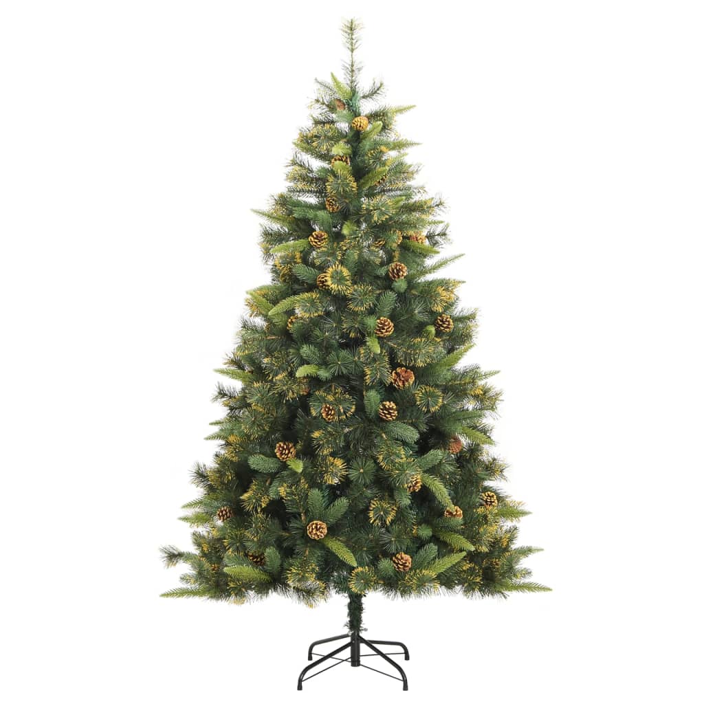 Vidaxl Kunstkerstboom avec des charnières et des cônes de pin 180 cm