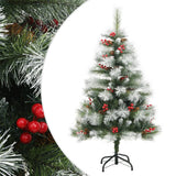 VidaXL Sapin de Noël artificiel avec charnières pommes de pin et baies 120 cm