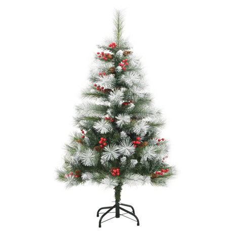 VidaXL Sapin de Noël artificiel avec charnières pommes de pin et baies 120 cm