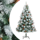 Vidaxl kunstkerstboom avec charnières pins et baies 240 cm