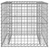 Vidaxl Schanskorf 70x70x65 cm galvaniserad järnsilverfärgad