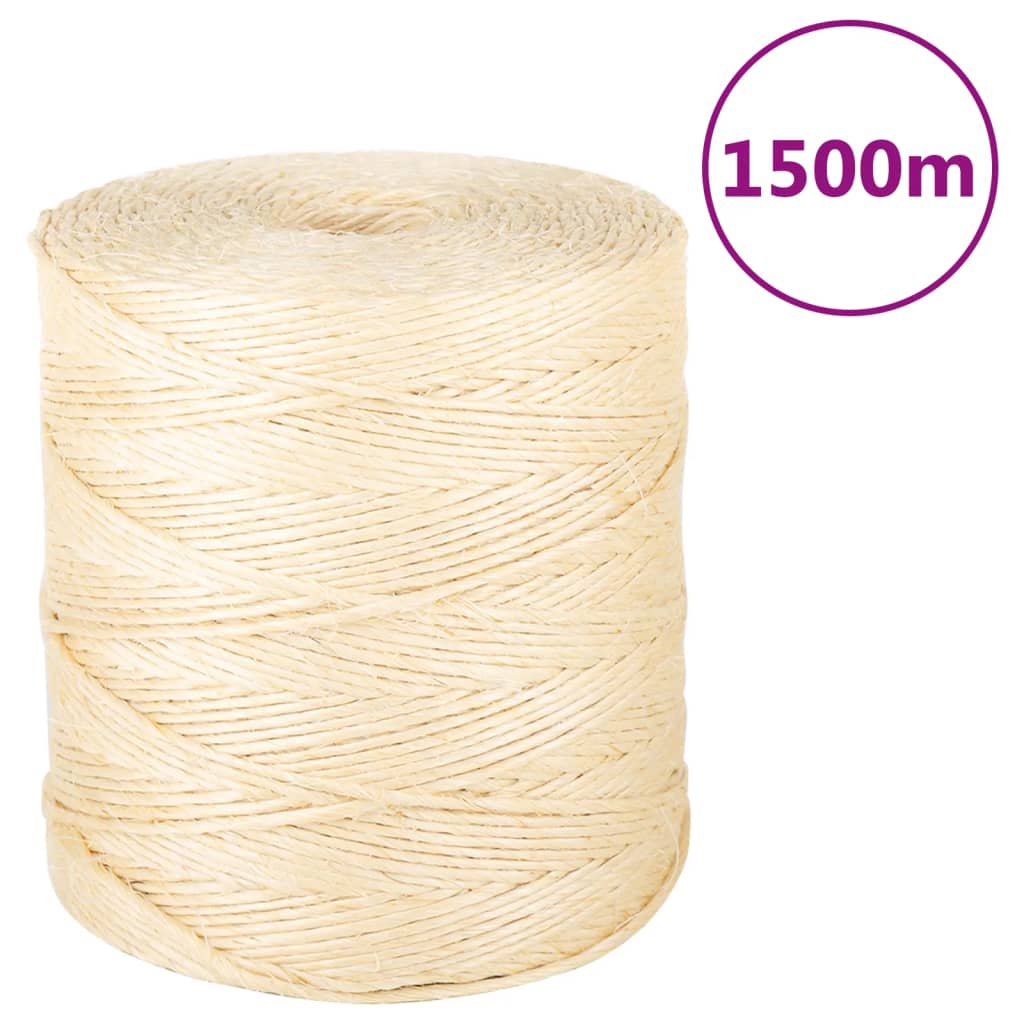 Vidaxl touw 2 mm 1500 m 100% sisal