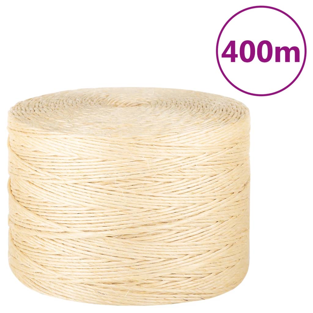 Vidaxl touw 3 mm 400 m 100% sisal