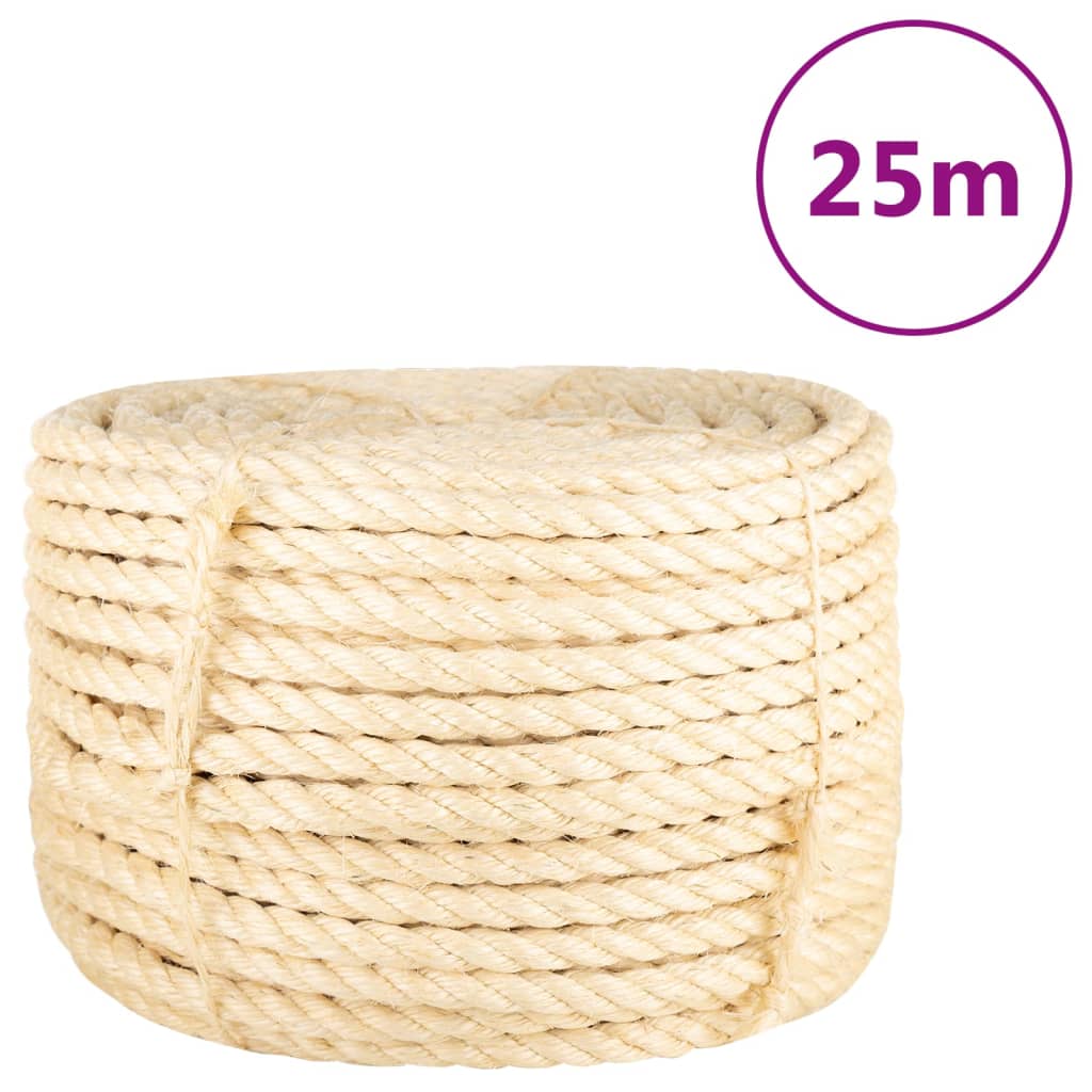 Vidaxl tau 16 mm 25 m 100% sisal