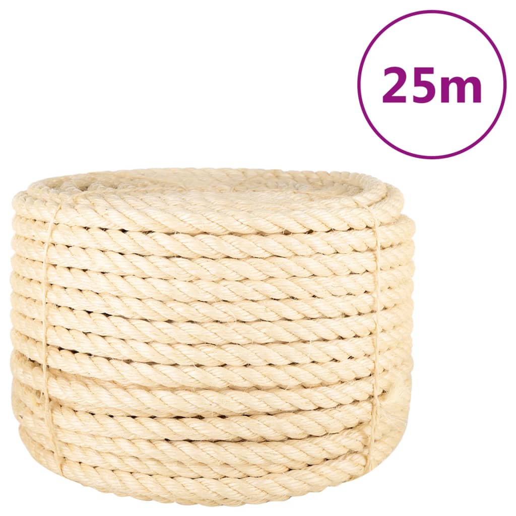 Vidaxl tau 20 mm 25 m 100% sisal