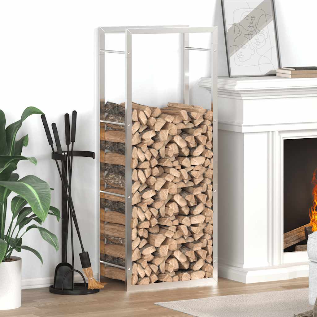 Vidaxx support à bois de chauffage 50x28x132 cm en acier inoxydable