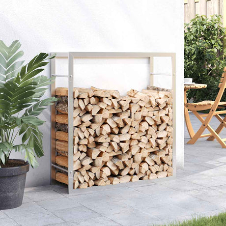 Vidaxx support à bois de chauffage 80x28x86 cm en acier inoxydable