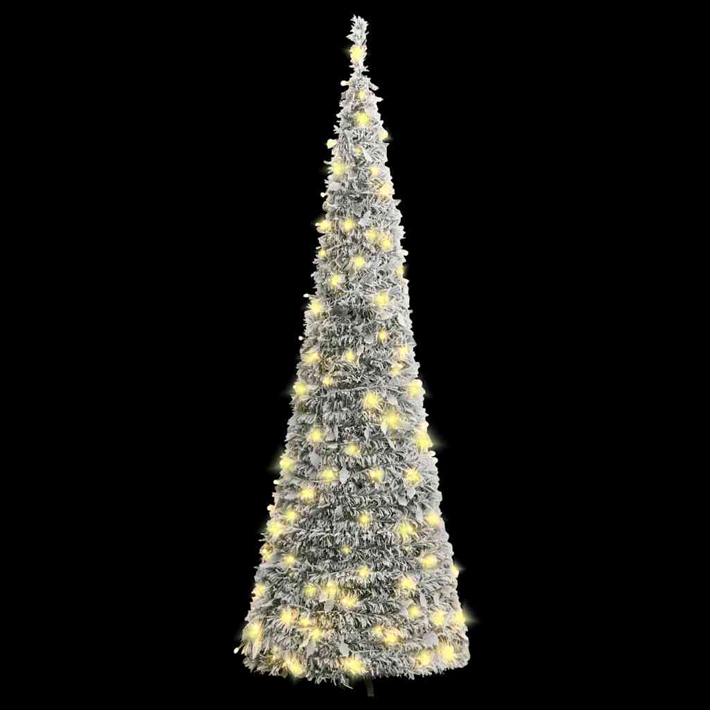 VidaXL Sapin de Noël artificiel pop-up avec neige 100 LED 150 cm