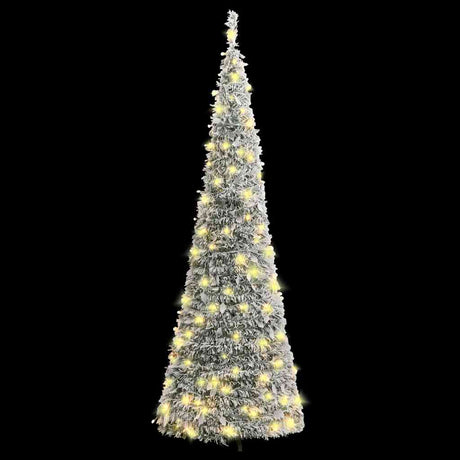 VidaXL Sapin de Noël artificiel pop-up avec neige 150 LED 180 cm