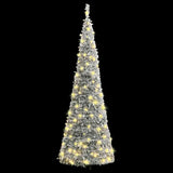 VidaXL Sapin de Noël artificiel pop-up avec neige 200 LED 210 cm