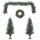 Vidaxl 4 pièces de décoration de porte de Noël PVC
