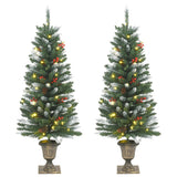 Vidaxl arbres de Noël artificiels 2 st 100 LEDS 120 cm vert