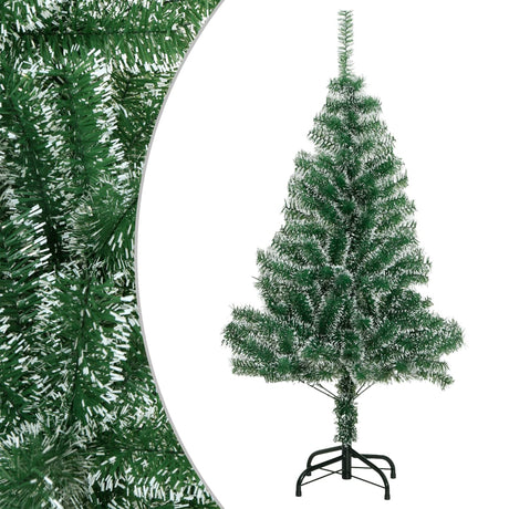 Vidaxl kunstkerstboom avec neige 120 cm vert