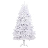 VidaXL Sapin de Noël artificiel avec charnières avec support 210 cm blanc