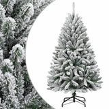 VidaXL Sapin de Noël artificiel avec charnières et neige 120 cm