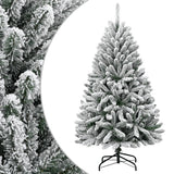 VidaXL Sapin de Noël artificiel avec charnières et neige 150 cm