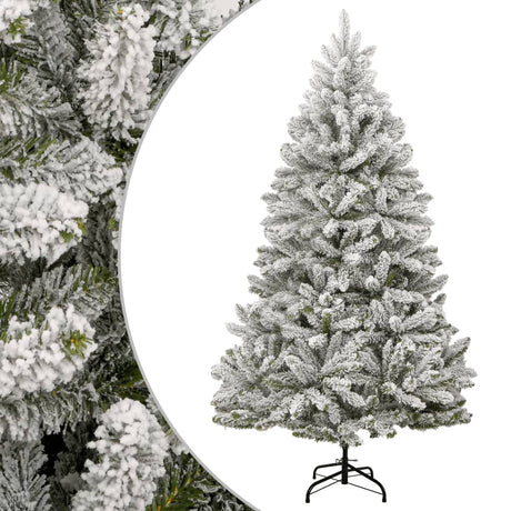 Vidaxl kunstkerstboom avec des charnières et neige 180 cm