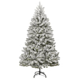 Vidaxl kunstkerstboom avec des charnières et neige 180 cm