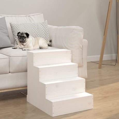 Vidaxx escalier pour animaux de compagnie 40x49x47 cm bois de pin massif blanc