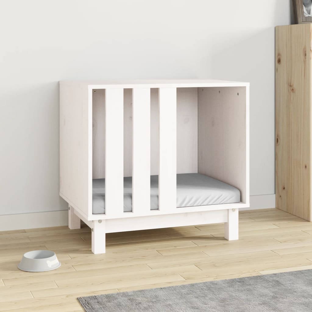 Vidaxl Dog Loft 60x45x57 cm Pine solide blanc