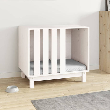 VidaXL niche pour chien 70x50x62 cm bois de pin massif blanc