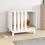 VidaXL niche pour chien 70x50x62 cm bois de pin massif blanc