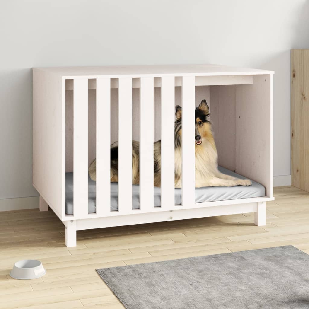 VidaXL niche pour chien 100x70x72 cm bois de pin massif blanc
