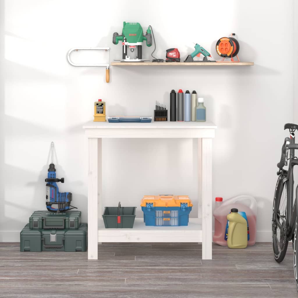 Vidaxx établi 80x50x80 cm bois de pin massif blanc