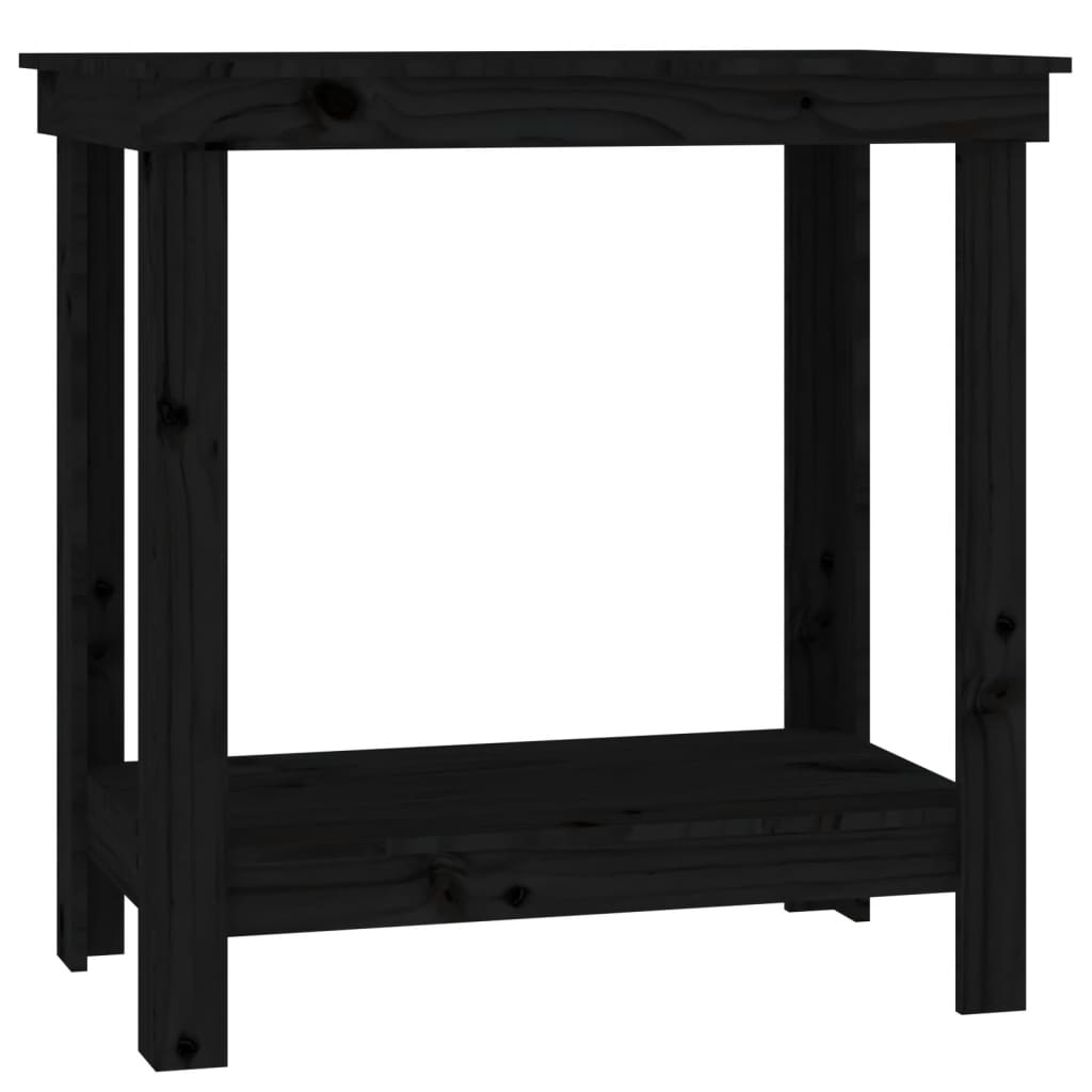 Vidaxl Workbench 80x50x80 cm Pino solido nero