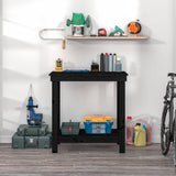 Vidaxl Workbench 80x50x80 cm Pino solido nero