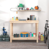 Vidaxl Workbench 110x50x80 cm Solid pine