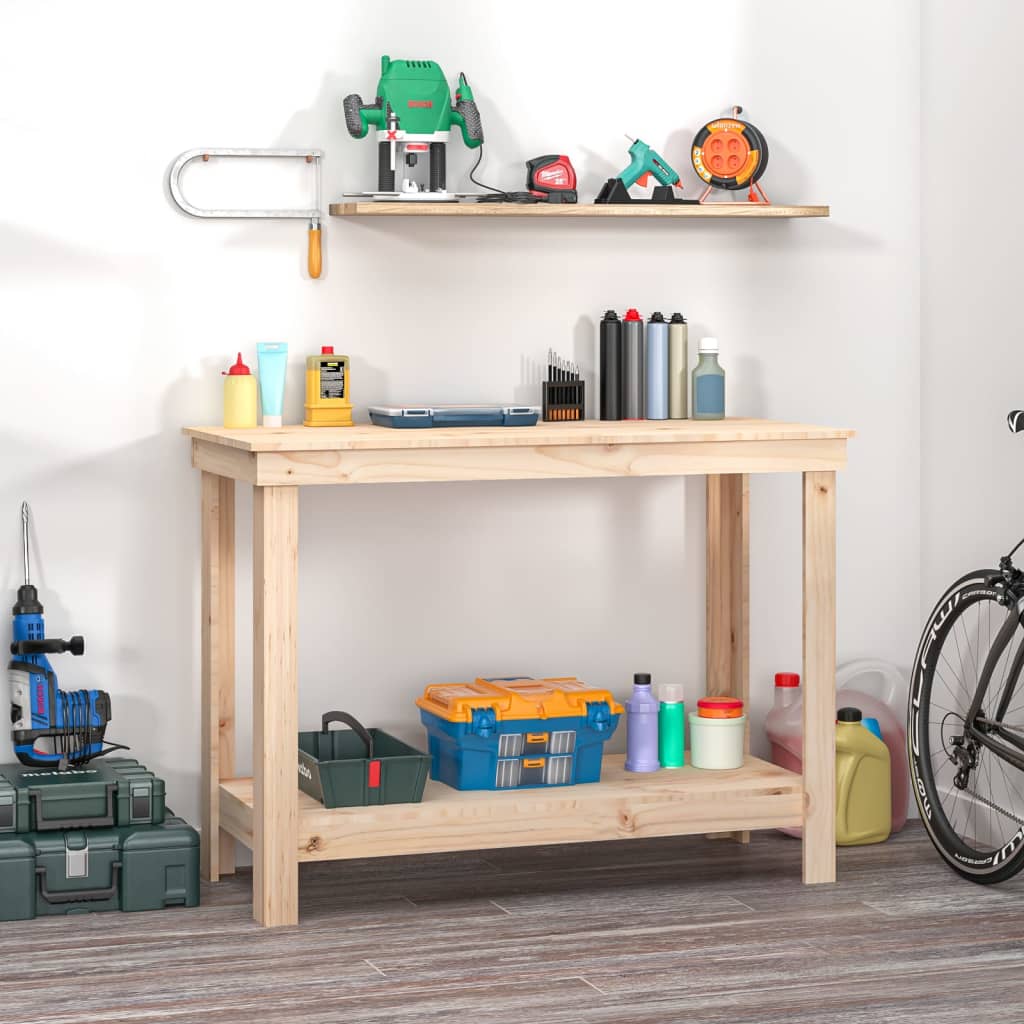 Vidaxl Workbench 110x50x80 cm Solid pine