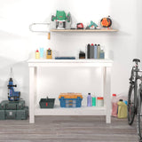 Vidaxl Workbench 110x50x80 cm Pine solide blanc