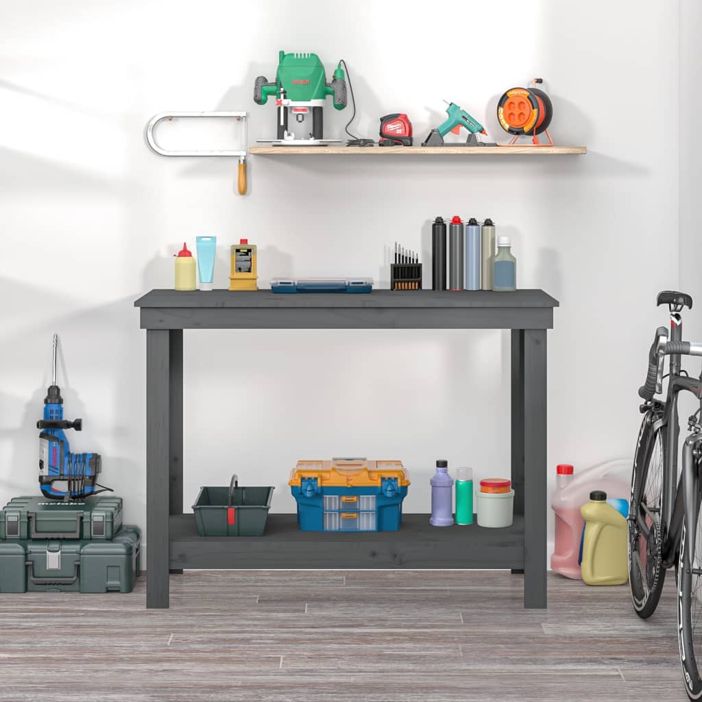 Vidaxx établi 110x50x80 cm bois de pin massif gris