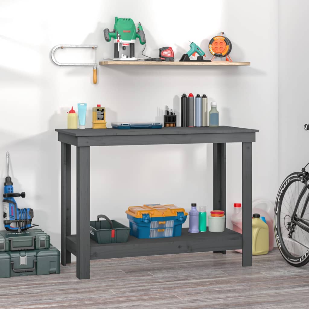 Vidaxx établi 110x50x80 cm bois de pin massif gris