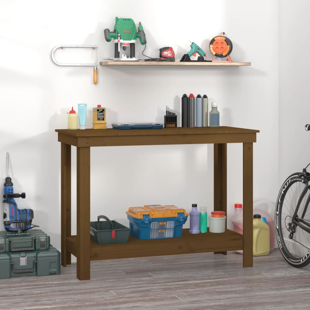 Vidaxx établi 110x50x80 cm bois de pin massif marron miel