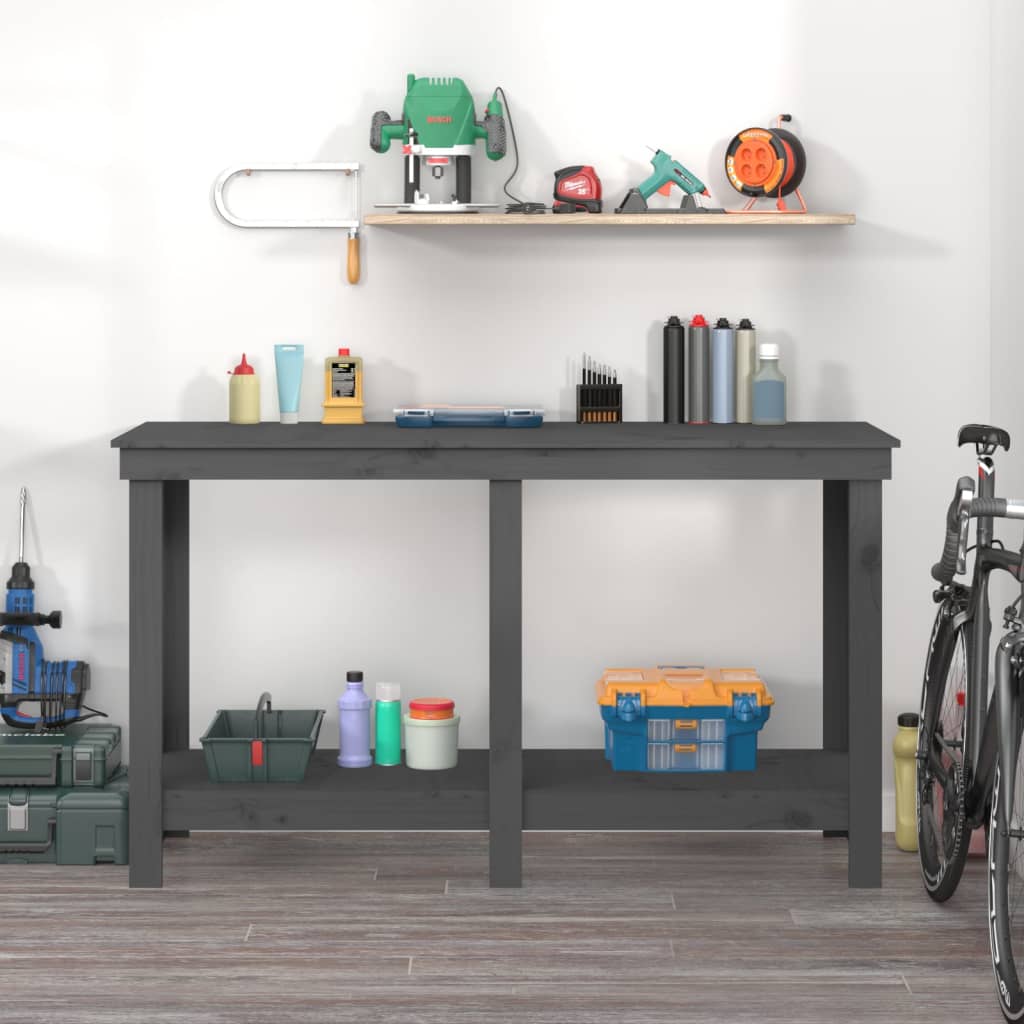 Vidaxx établi 140x50x80 cm bois de pin massif gris