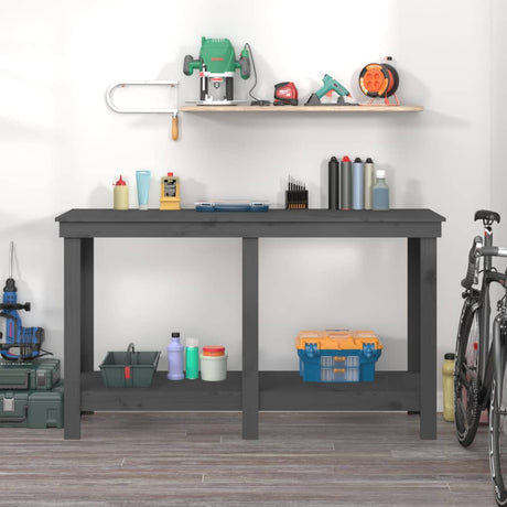 Vidaxx établi 140x50x80 cm bois de pin massif gris