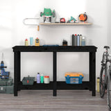 Vidaxx établi 140x50x80 cm bois de pin massif noir