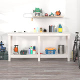 Vidaxl Workbench 180x50x80 cm Solid Pine White