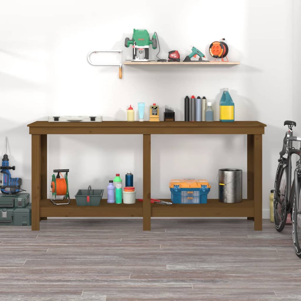 Vidaxx établi 180x50x80 cm bois de pin massif marron miel